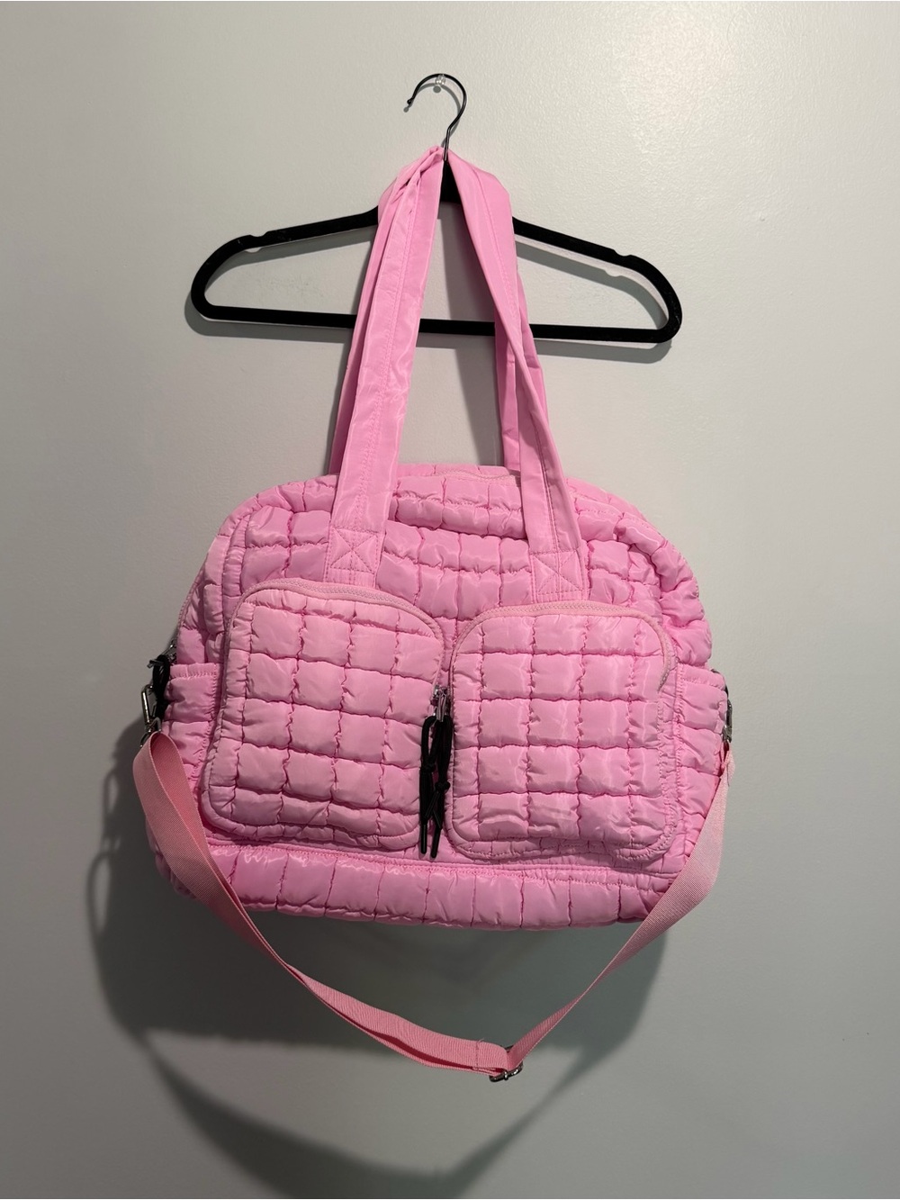 Pink Lily Pink Quilted Puffer Weekender Bag